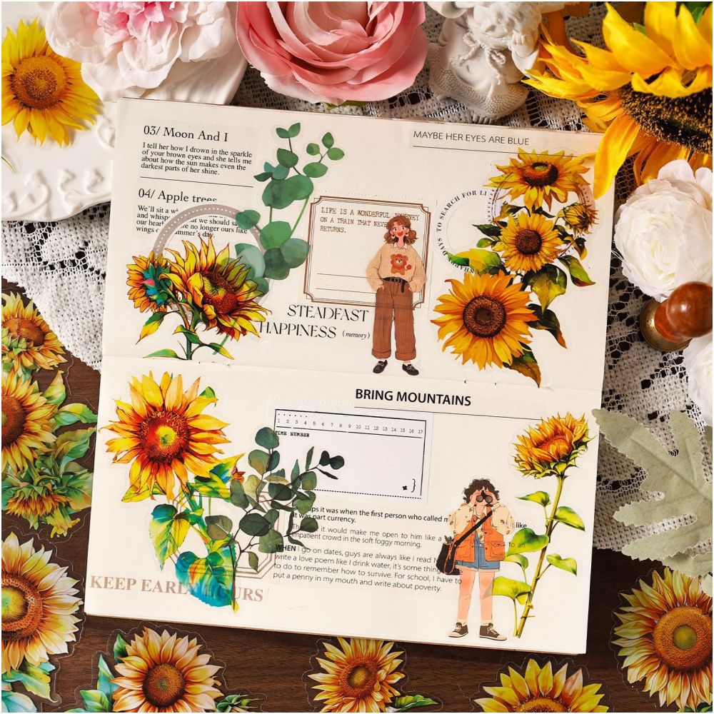 Summer Rainforest Series Plant PET Stickers 30 Sheets 6 Designs image 1