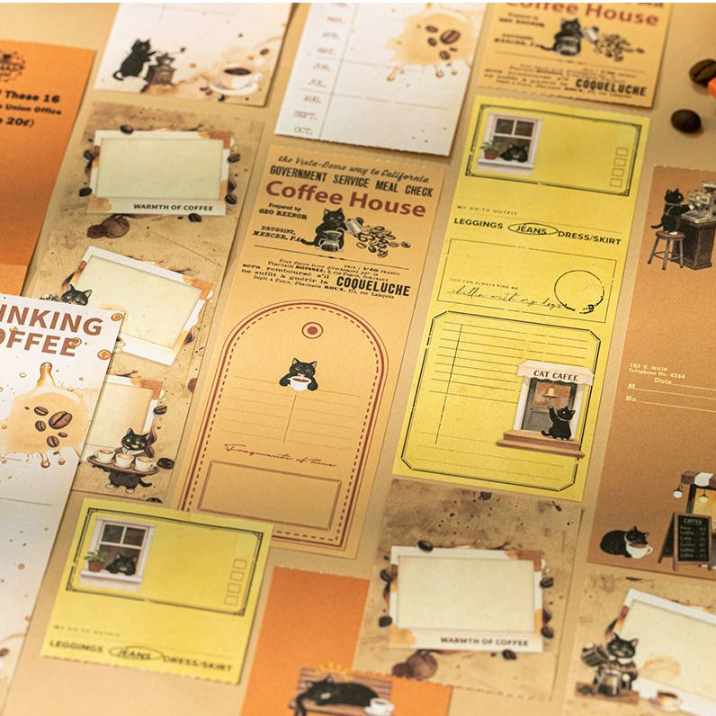 Vintage Coffee Series Material Paper 50 Sheets 6 Styles image 2