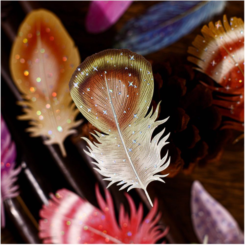 Feather Series Paper Stickers 10 psc 6 designs image 0