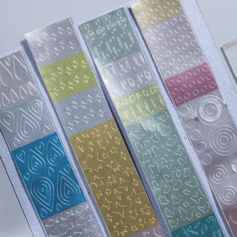 Silver Foil Glitter Series Paper Tape 3cm x 2m 4 Designs image 1