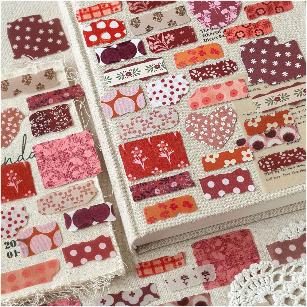 Vintage Wrapper Floral Series Paper Stickers 50 psc 6 Styles image 2