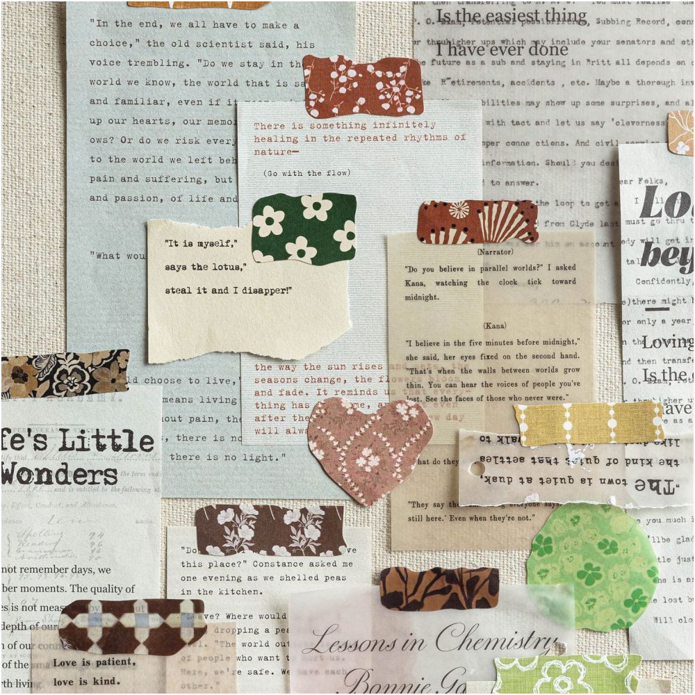Vintage Wrapper Floral Series Paper Stickers 50 psc 6 Styles image 3