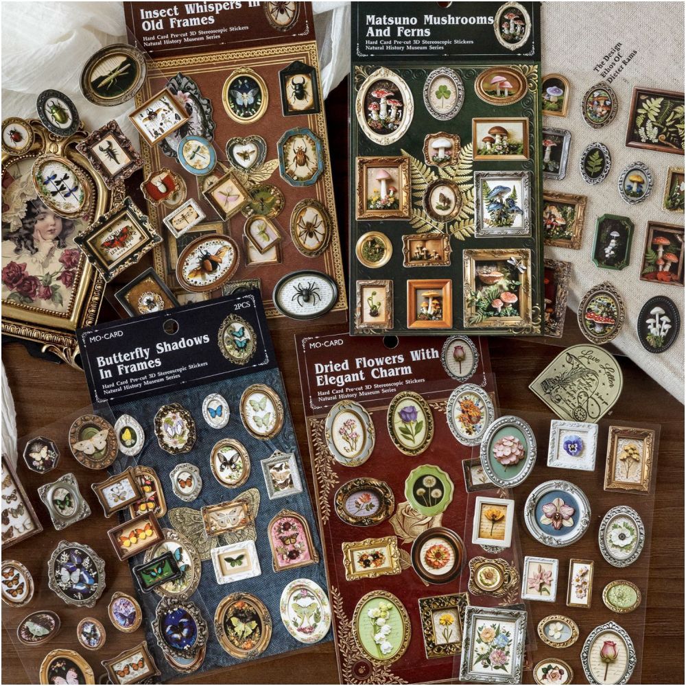 Vintage Natural Museum Series Paper Stickers 2 sheets of 6 designs image 2