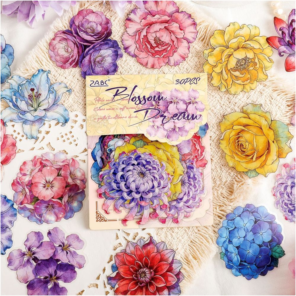 Floral Waltz Series PET Stickers 30 Psc 6 variants image 3