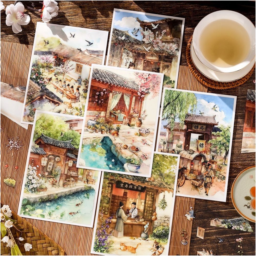 Ancient Asia Series PET Stickers 3 Sheets 12 variants image 2