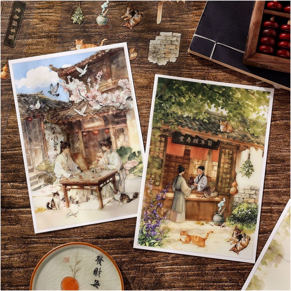 Ancient Asia Series PET Stickers 3 Sheets 12 variants image 3