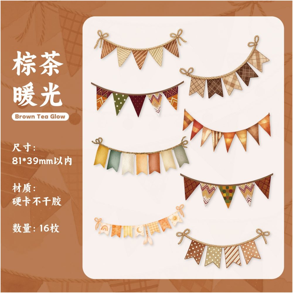 Vintage Banner Series Paper Stickers 16psc 6 variants