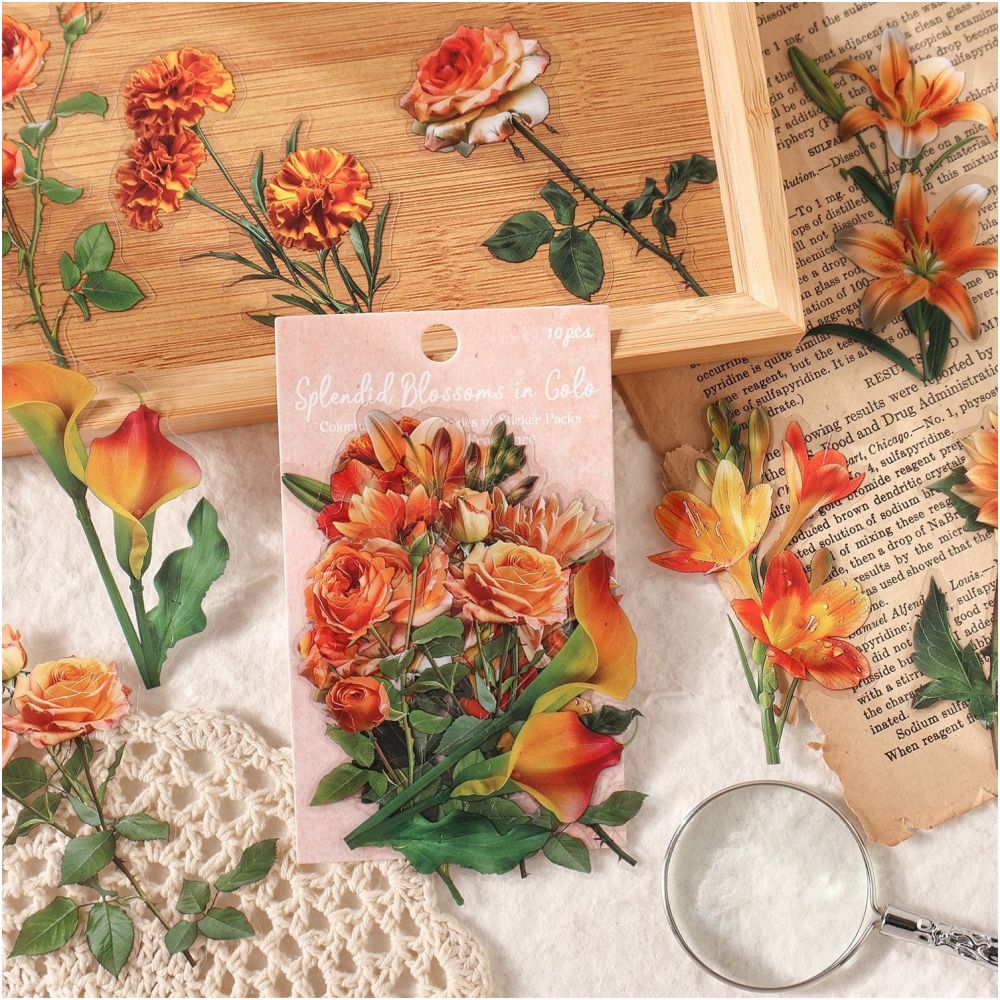 Floral Forest Series PET Stickers 10 Psc 6 variants image 1