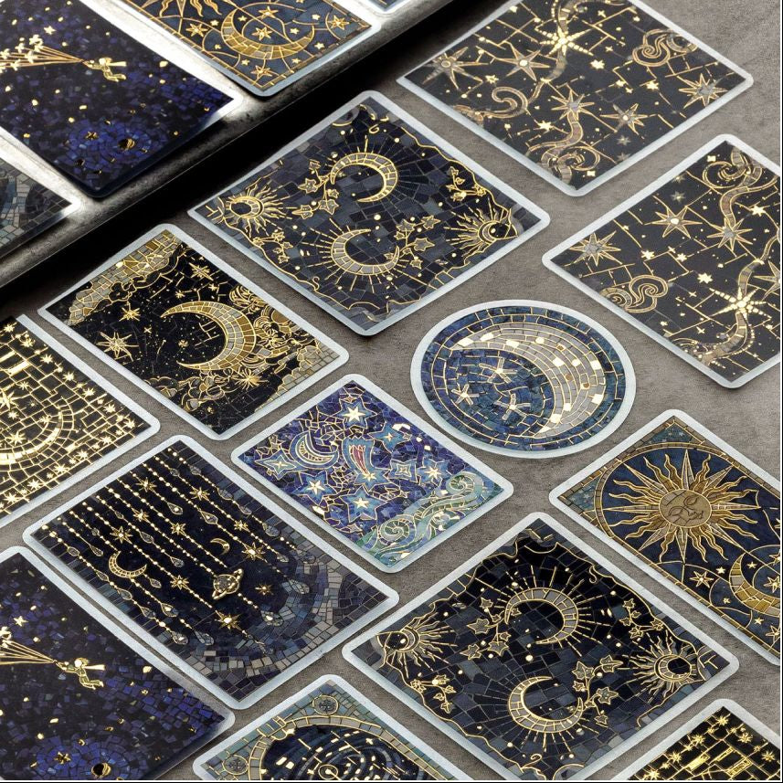 Vintage Coloured Brick Collection PET Stickers 20 Psc 4 Designs image 1