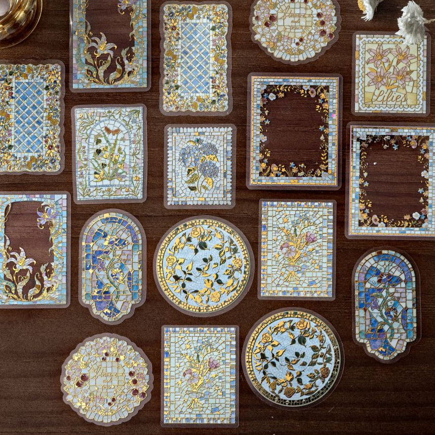 Vintage Coloured Brick Collection PET Stickers 20 Psc 4 Designs image 3