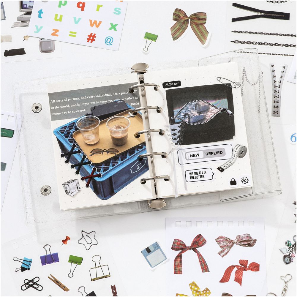 Collage Series Paper Stickers Book 12 Sheets 4 Designs image 2