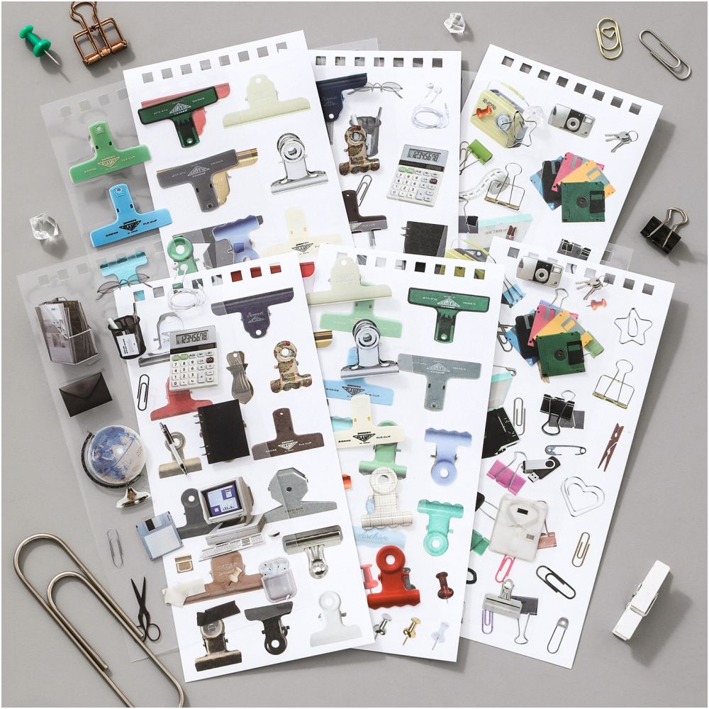 Collage Series Paper Stickers Book 12 Sheets 4 Designs image 3