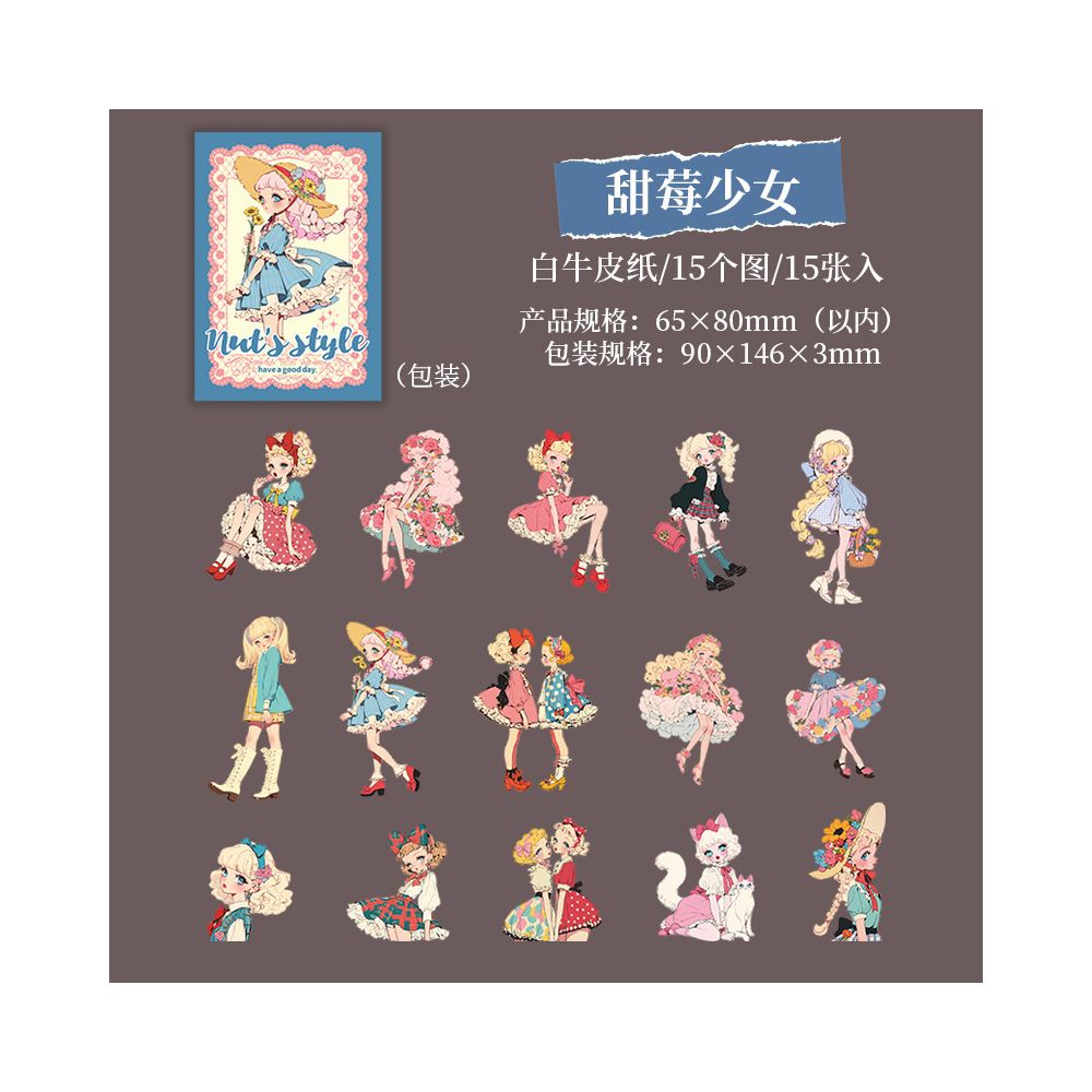 Vintage Character Paper Stickers 15 Sheets 4 Designs