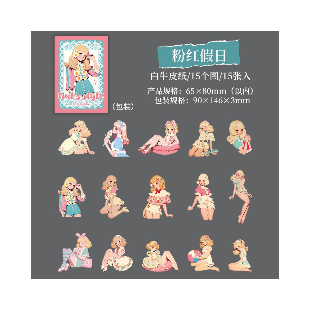 Vintage Character Paper Stickers 15 Sheets 4 Designs