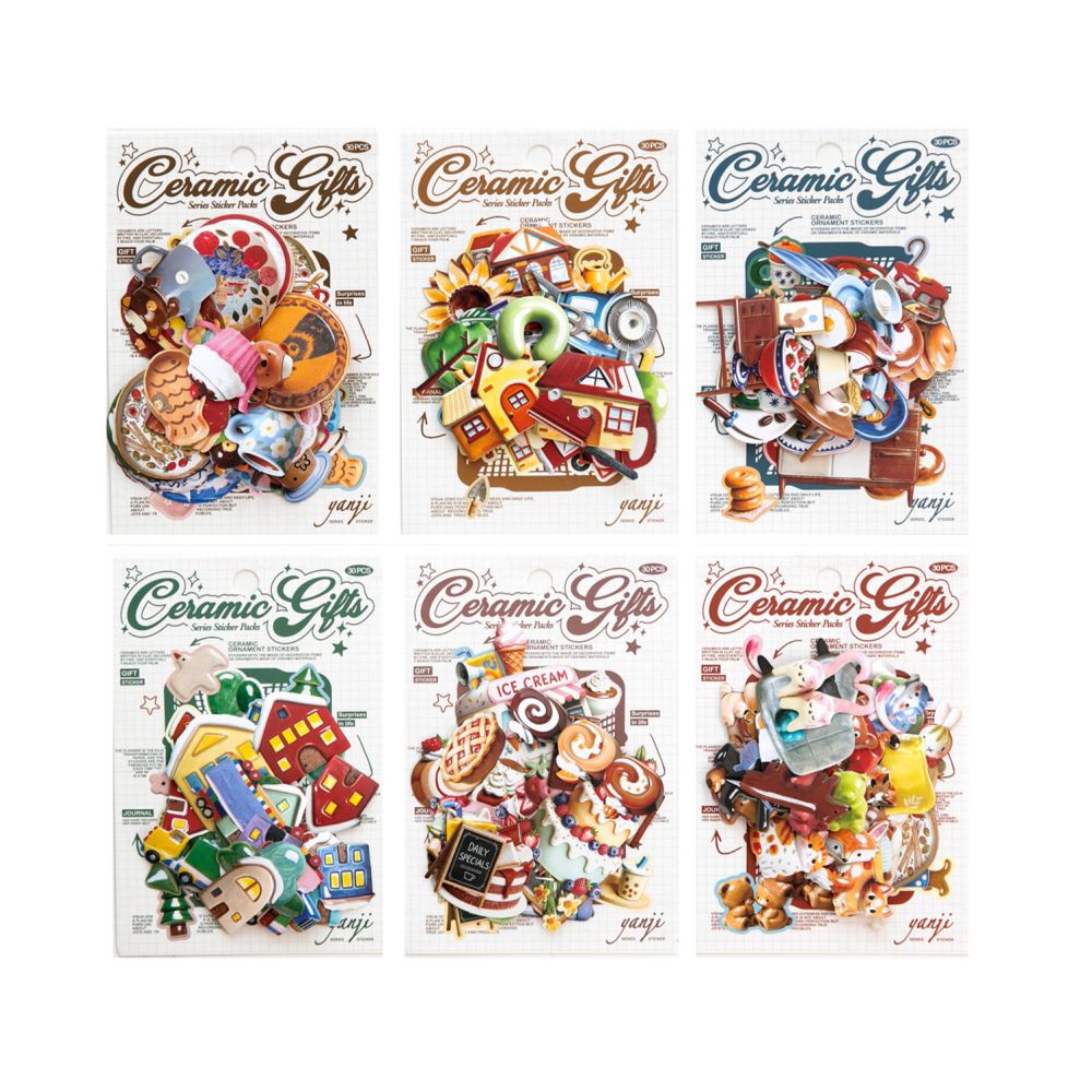 Ceramic Series Paper Stickers 30 Sheets 6 Designs image 4
