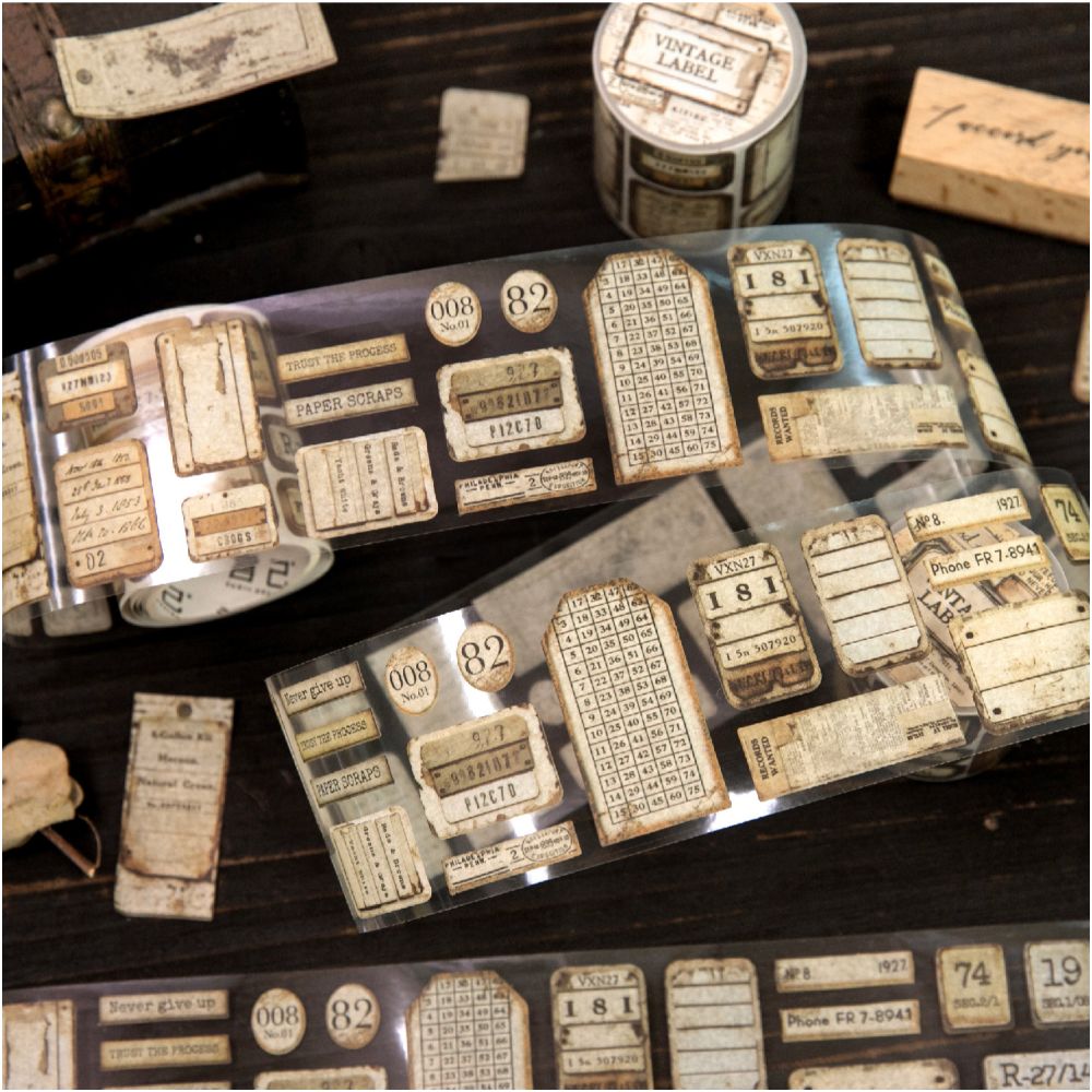 Vintage Labels Series Washi tape 6 Designs 5cm x 2m image 2
