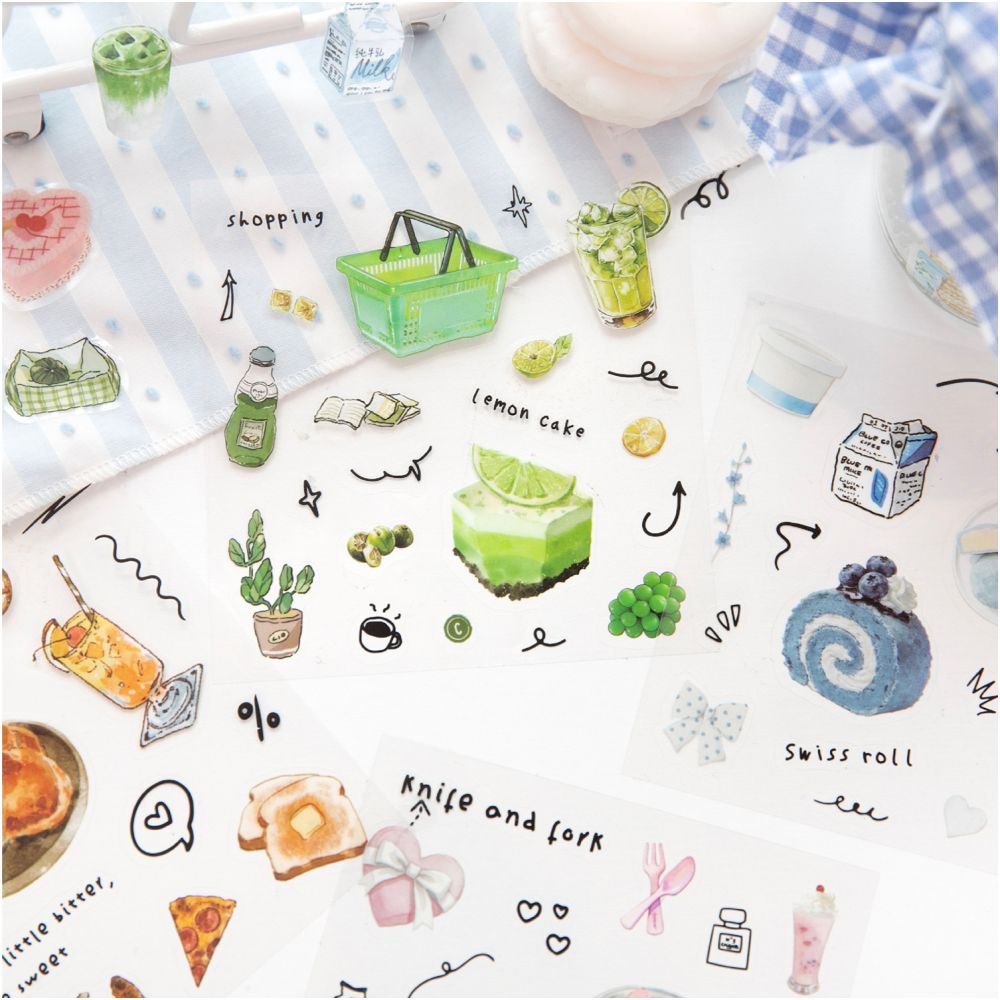 Sampling Series Fresh and Cute PET Sticker Book 20 Sheets 4 Designs image 1