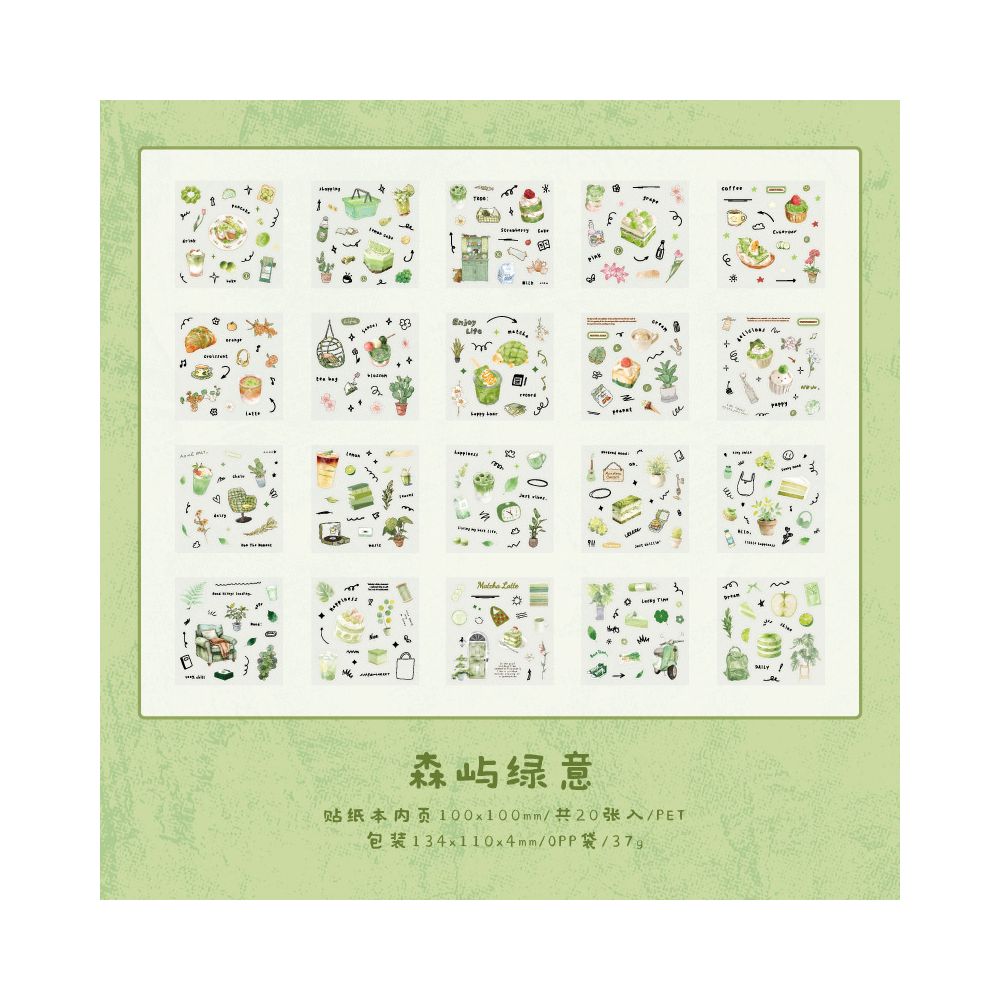 Sampling Series Fresh and Cute PET Sticker Book 20 Sheets 4 Designs