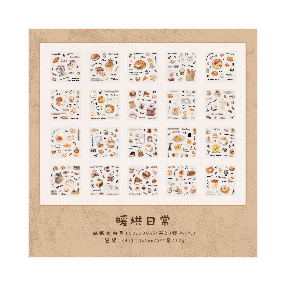 Sampling Series Fresh and Cute PET Sticker Book 20 Sheets 4 Designs