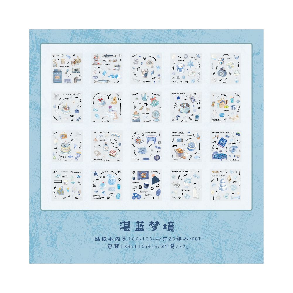 Sampling Series Fresh and Cute PET Sticker Book 20 Sheets 4 Designs