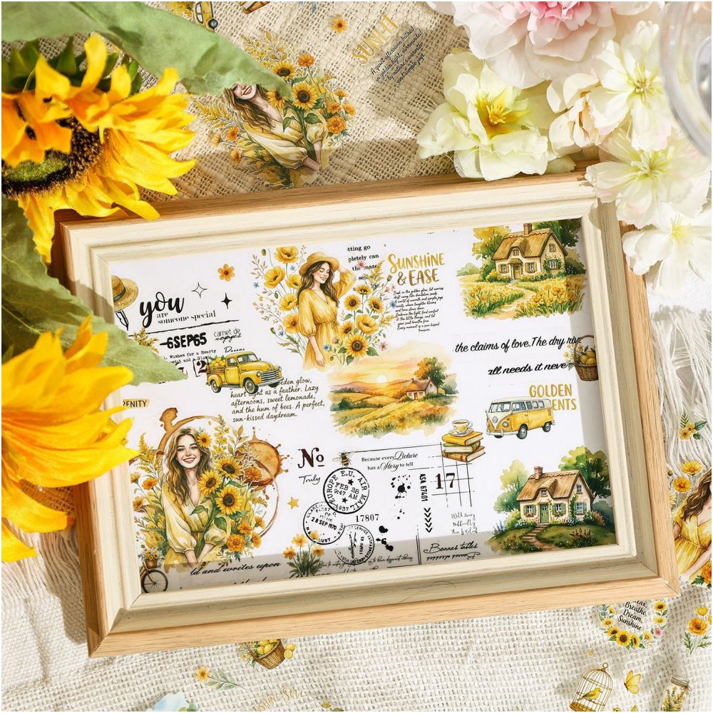 Floral Theme Landscape PET Stickers 4 sheets 6 designs image 3