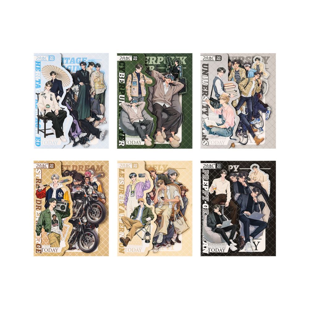 Exquisite Character PET Stickers 30 sheets 6 designs image 4