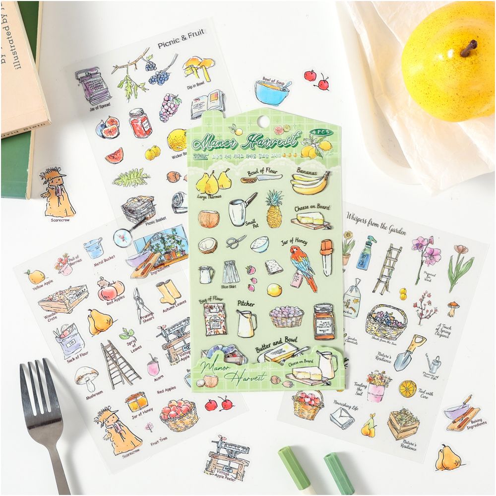 Whispers Series Watercolor Journaling PET Stickers 4 Sheets 6 Designs image 2