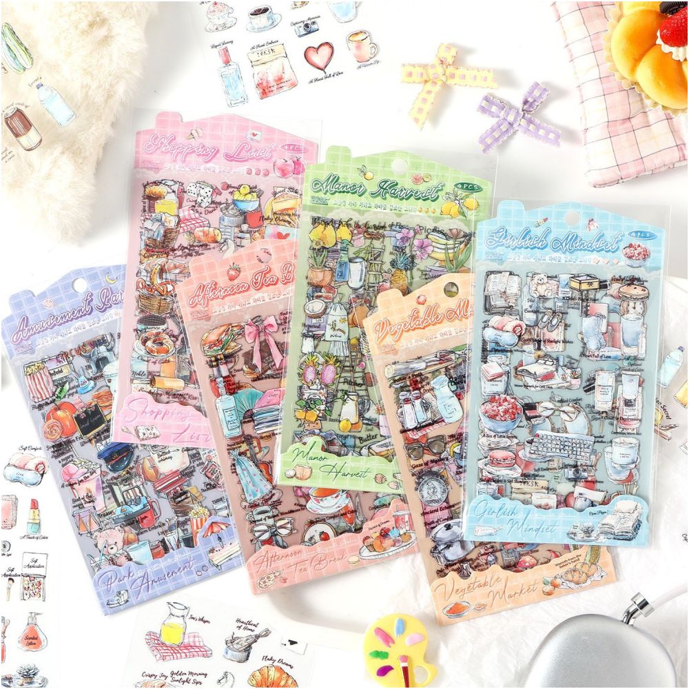 Whispers Series Watercolor Journaling PET Stickers 4 Sheets 6 Designs image 3