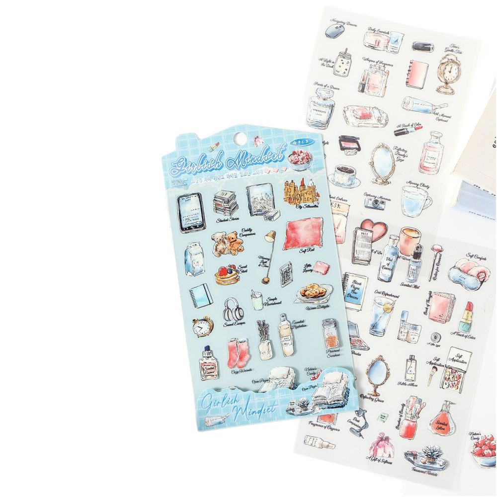 Whispers Series Watercolor Journaling PET Stickers 4 Sheets 6 Designs image 4