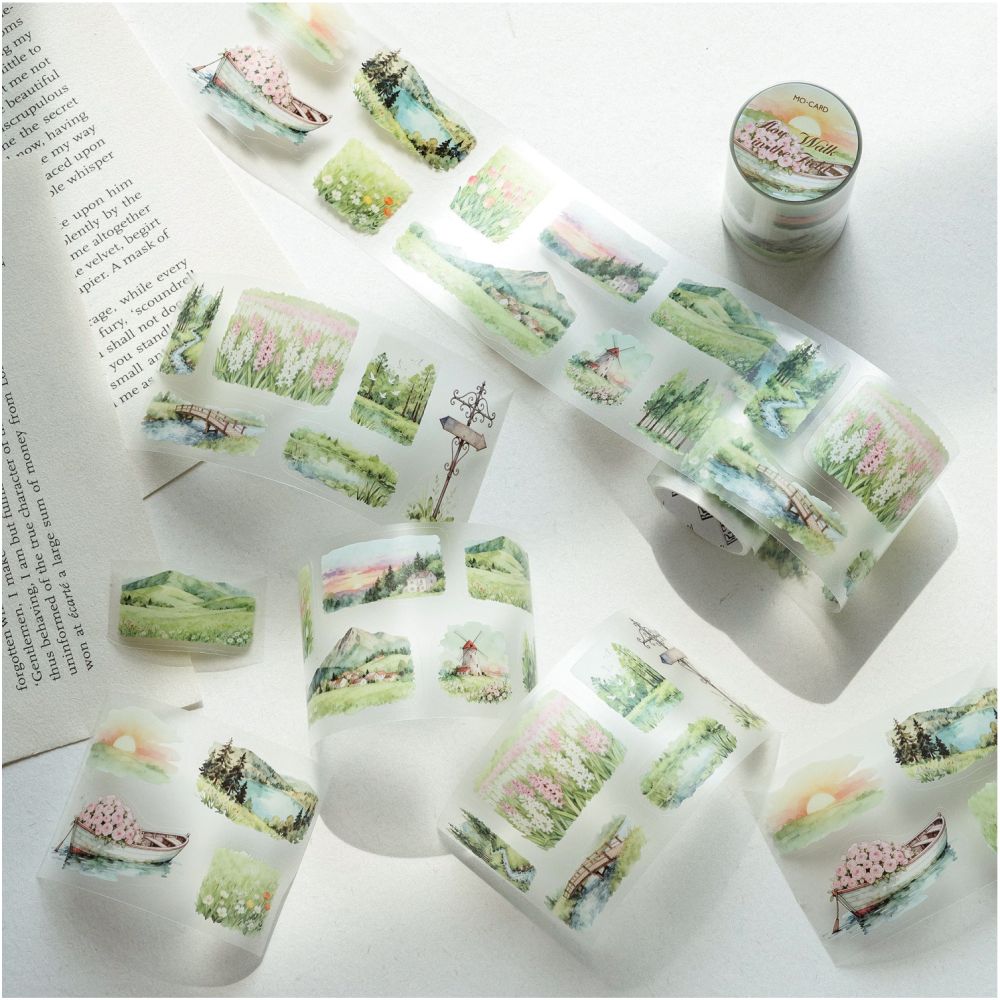 Green Landscape Collection PET Tape 6 Styles 6cm x 2m image 1
