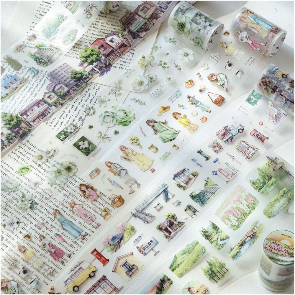 Green Landscape Collection PET Tape 6 Styles 6cm x 2m image 3
