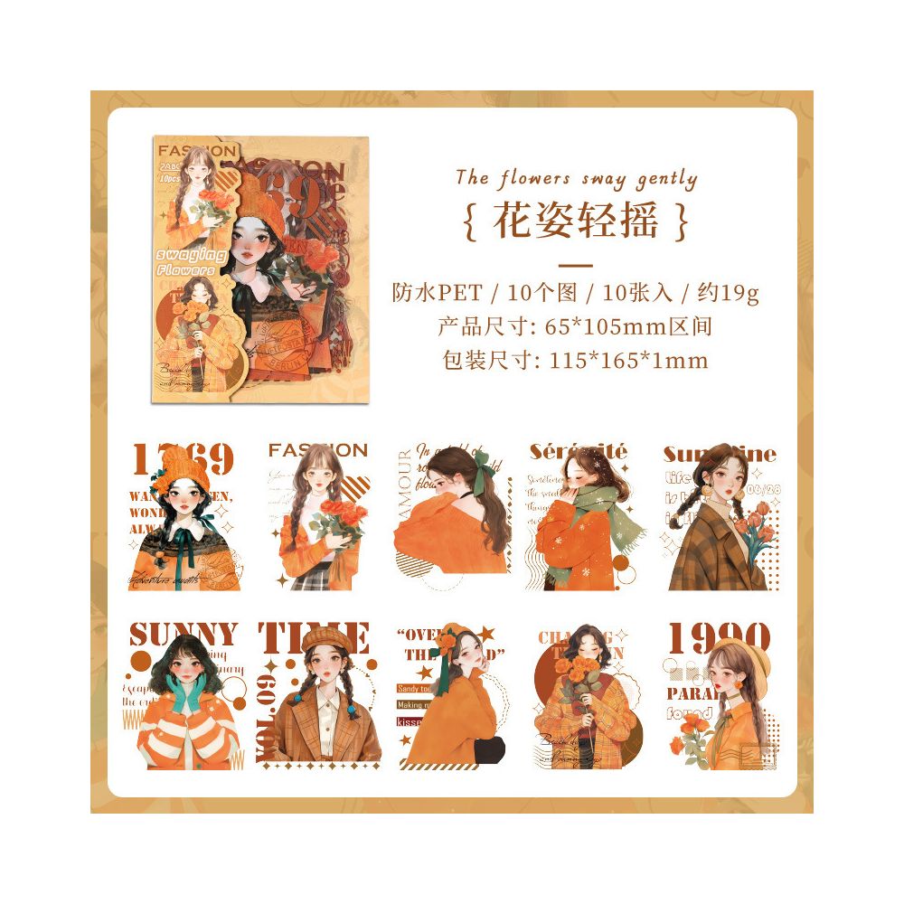 Time Series Character Theme PET tickers 10 sheets 4 designs