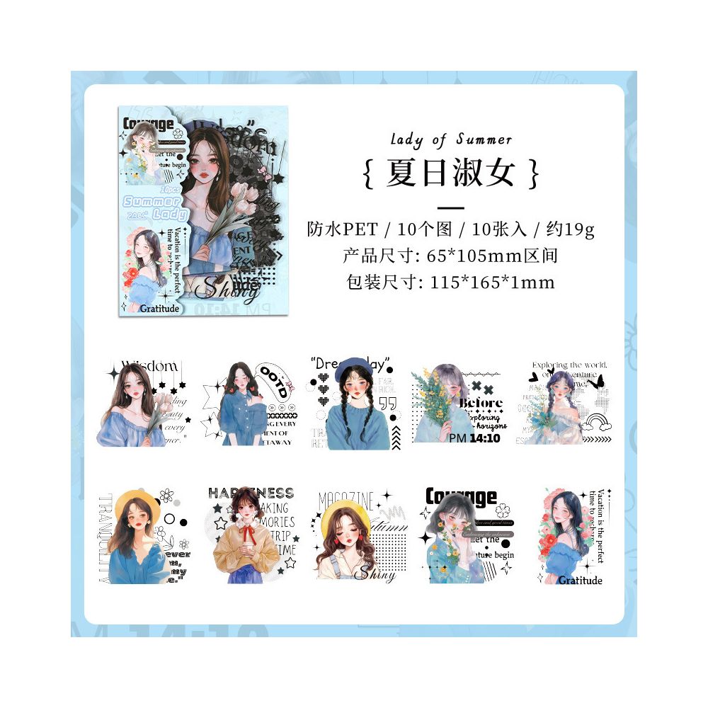 Time Series Character Theme PET tickers 10 sheets 4 designs