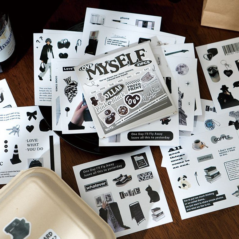 Sparkling Memories Series Paper Sticker book 21 Sheets 3 Styles image 1