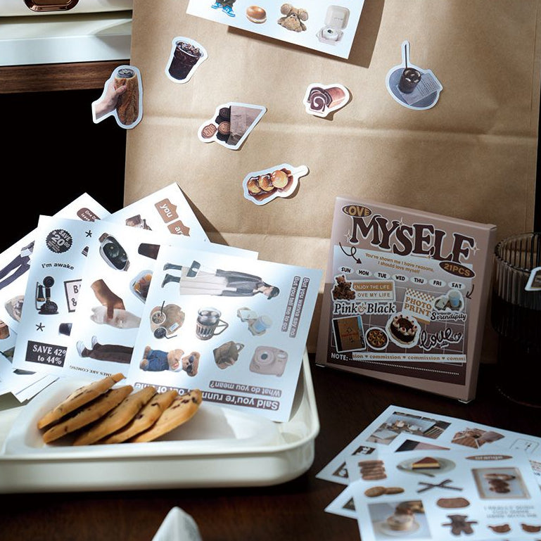 Sparkling Memories Series Paper Sticker book 21 Sheets 3 Styles image 3