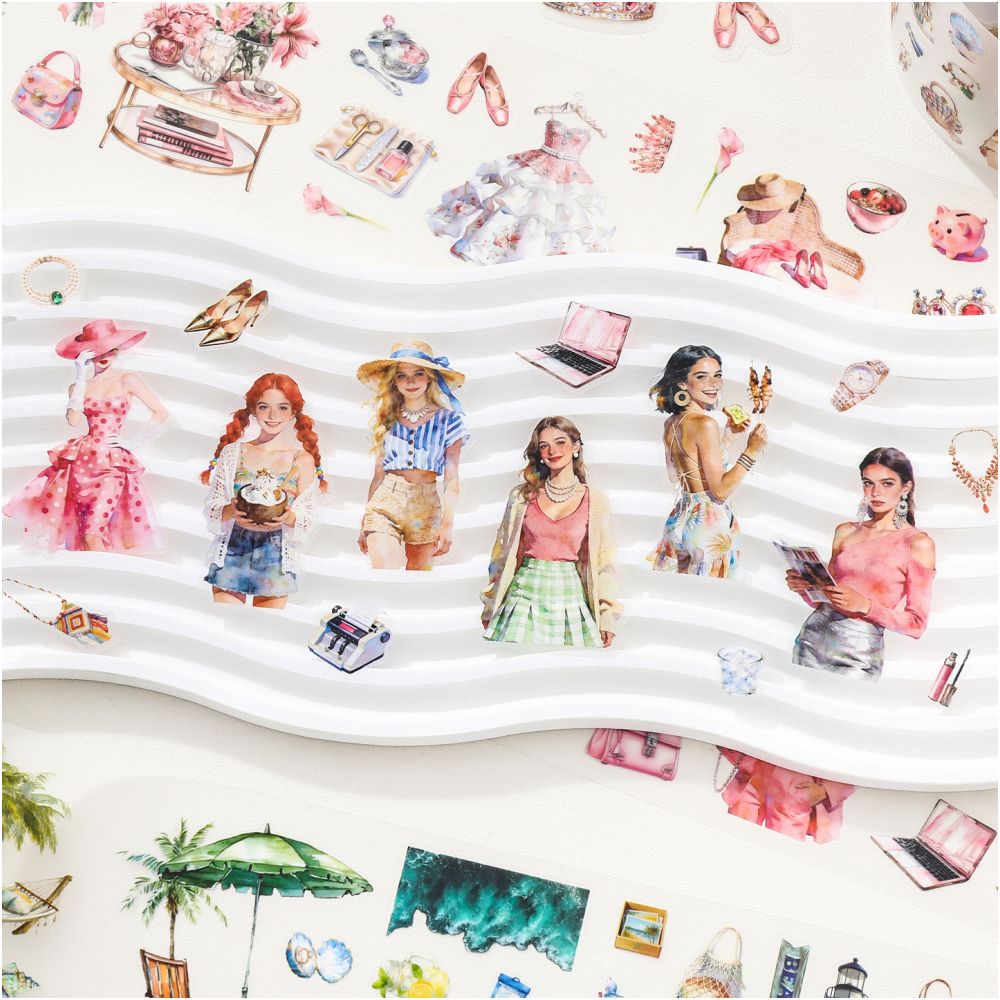 Character Life Landscape PET Tape Set 2 Designs 6 5cm x 2m 4 Pcs image 1