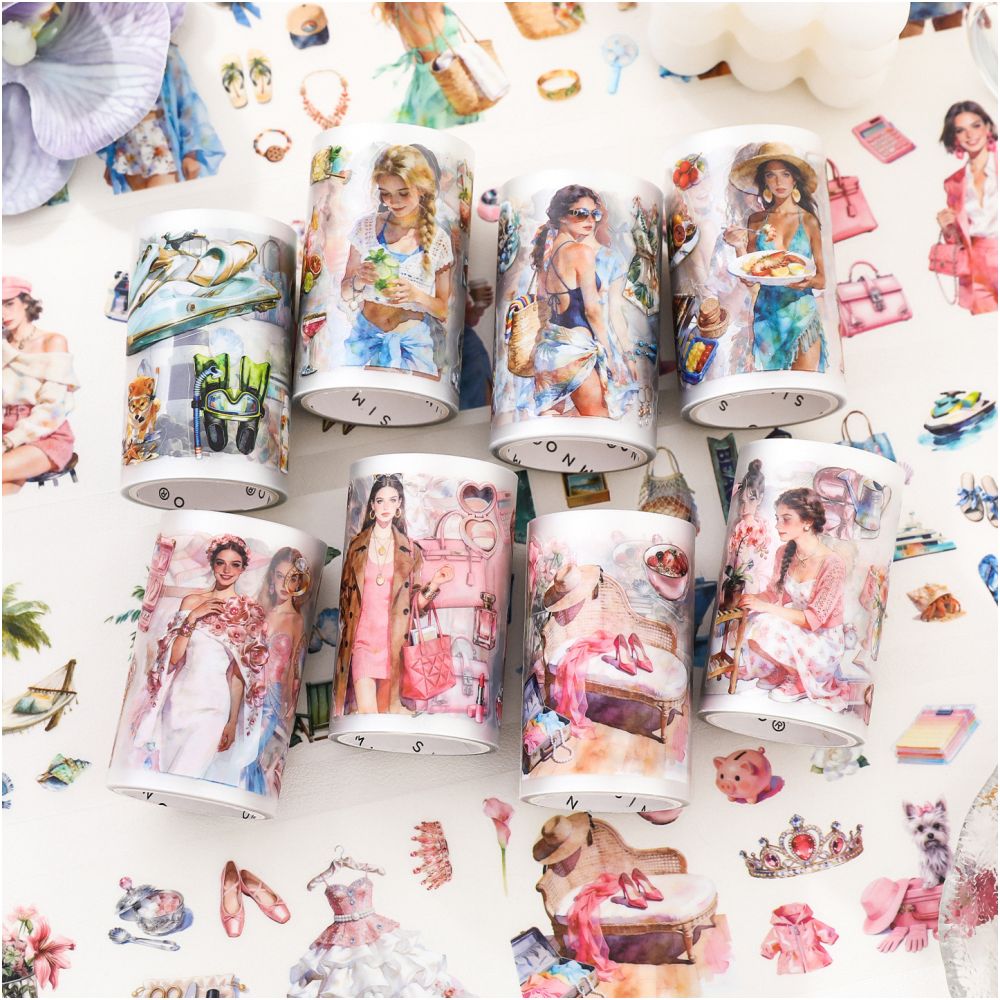 Character Life Landscape PET Tape Set 2 Designs 6 5cm x 2m 4 Pcs image 2