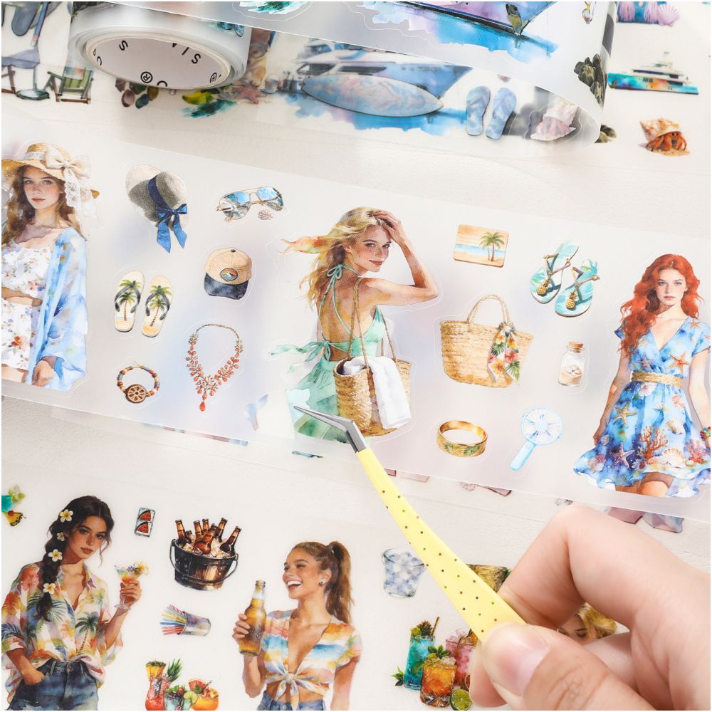 Character Life Landscape PET Tape Set 2 Designs 6 5cm x 2m 4 Pcs image 3