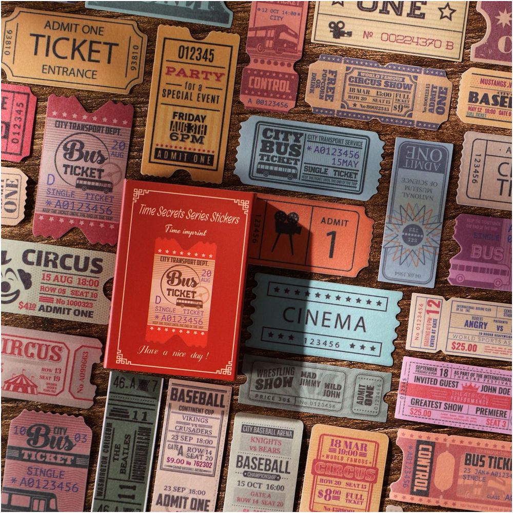Time Capsule Series Vintage Paper Stickers 100 Pieces 4 Styles image 0