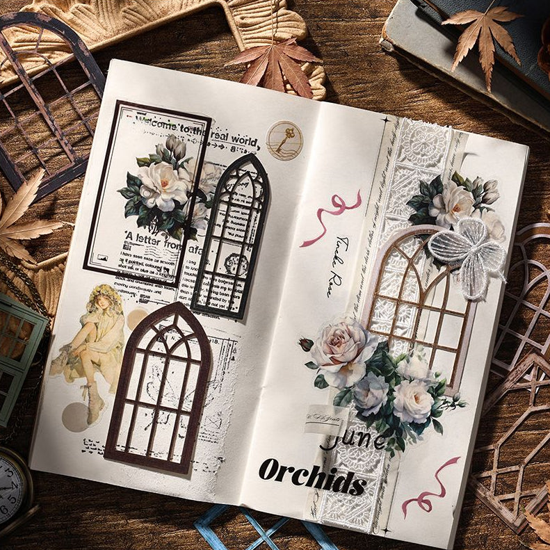 Elegant Carved Window Material Paper 6 Styles 10 Sheets image 2