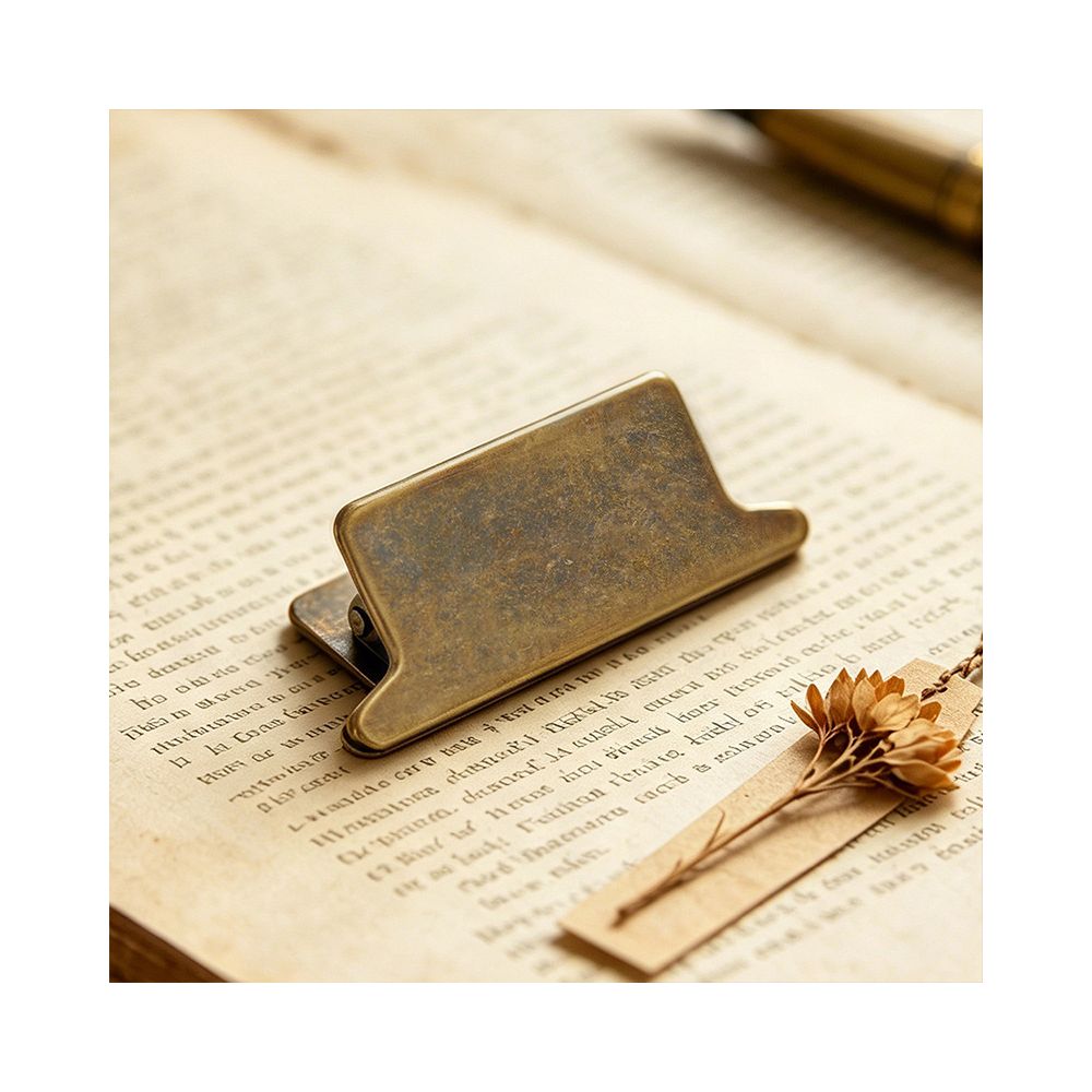 Vintage style metal notebook clip 8 5cm x 3 5cm image 1