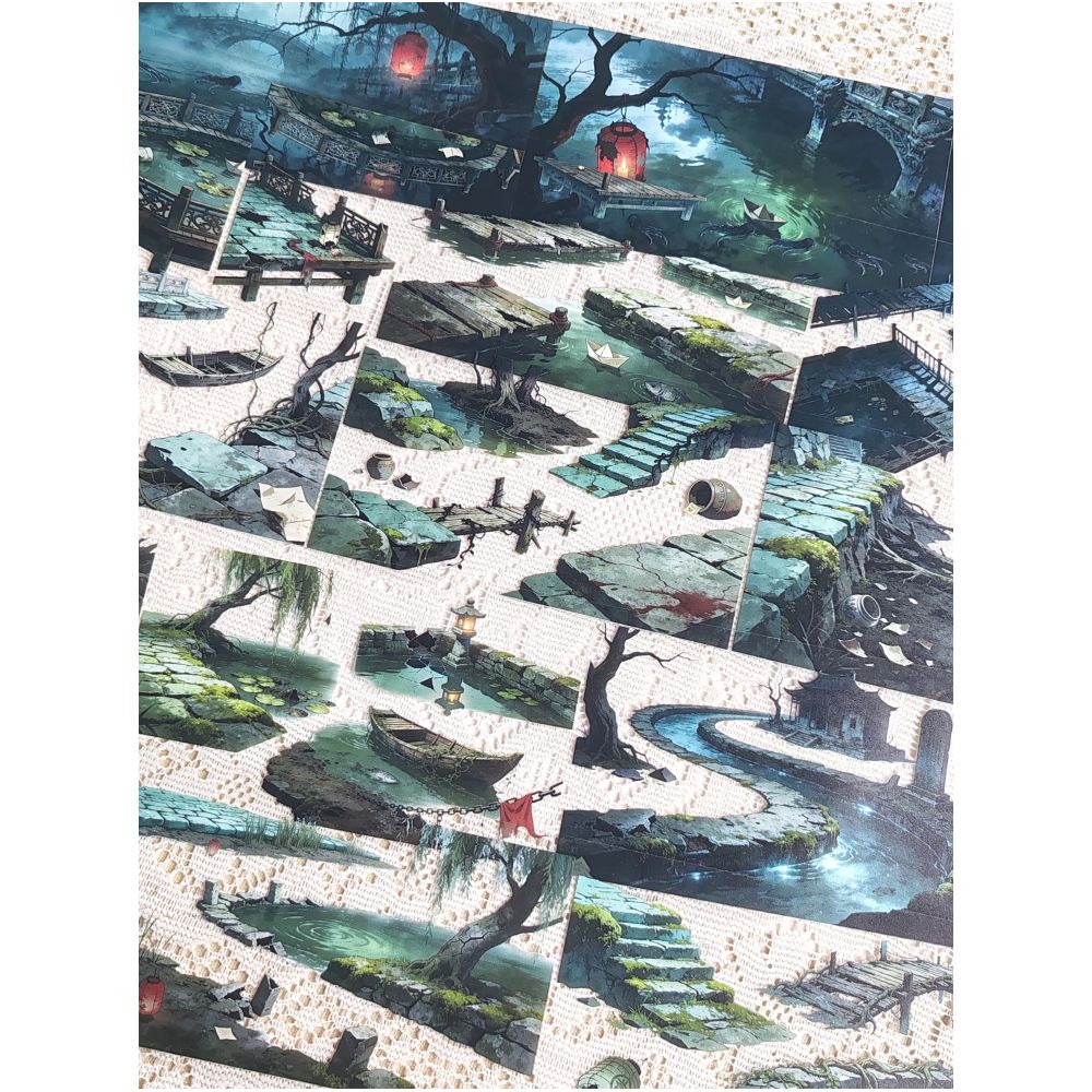 Chinese style horror riverside ferry boat PET Tape 7 Styles image 1