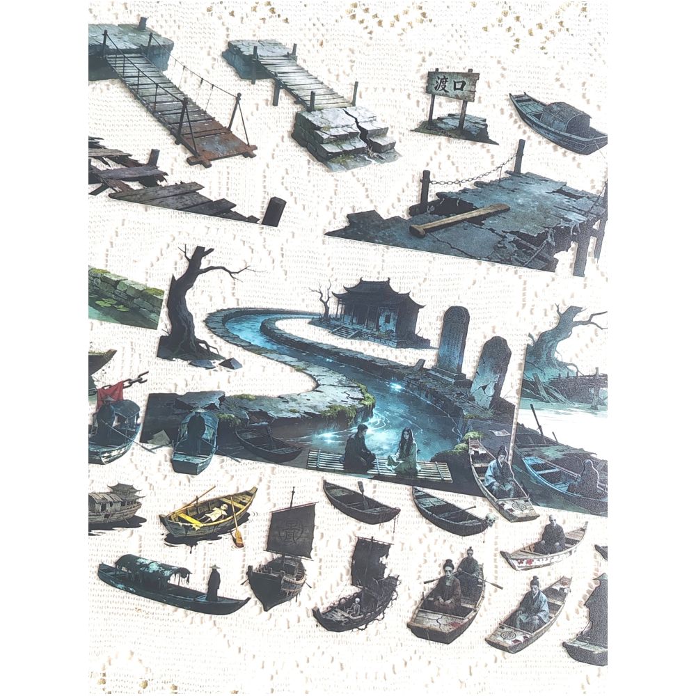 Chinese style horror riverside ferry boat PET Tape 7 Styles image 2