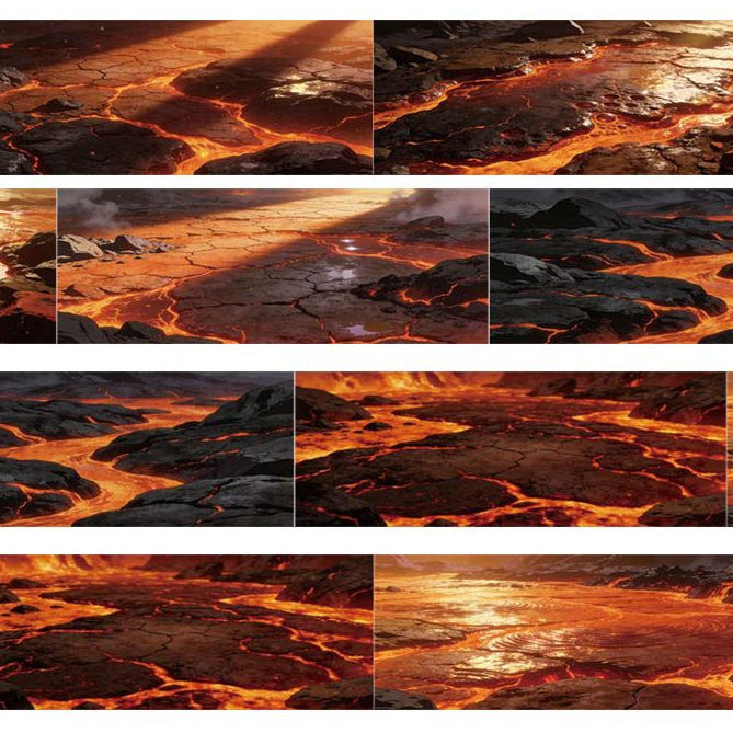 Lava Ground Volcano Series PET Tape 7 Styles