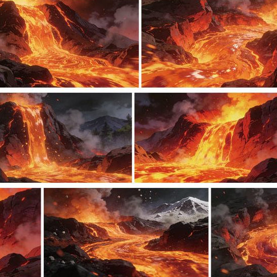 Lava Ground Volcano Series PET Tape 7 Styles