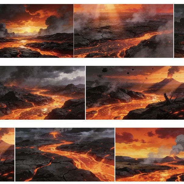 Lava Ground Volcano Series PET Tape 7 Styles