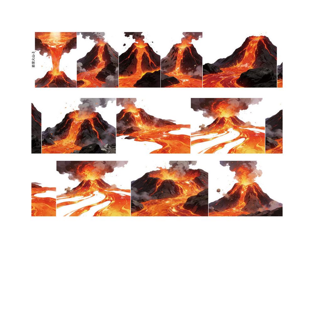 Lava Ground Volcano Series PET Tape 7 Styles