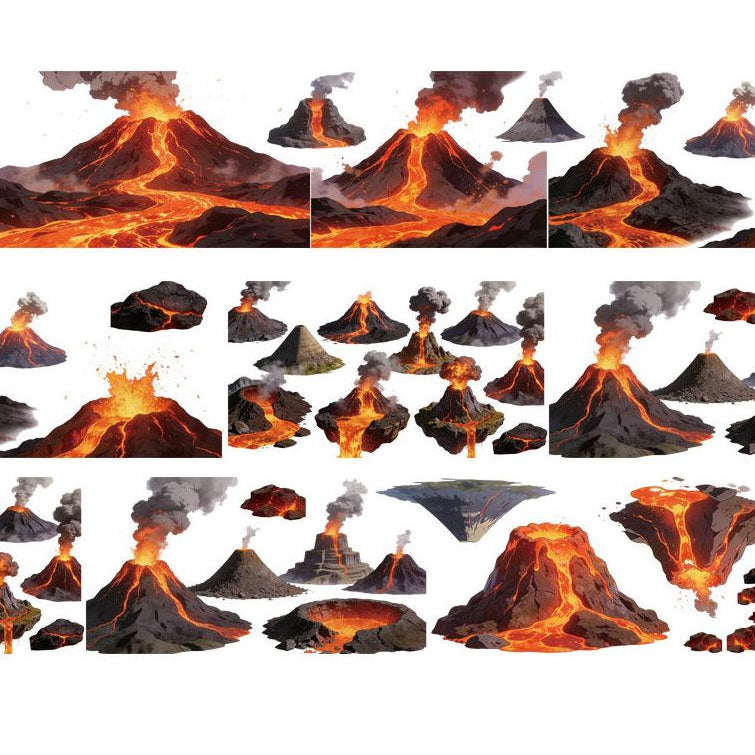 Lava Ground Volcano Series PET Tape 7 Styles