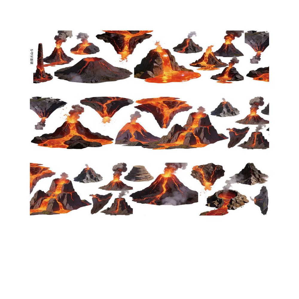 Lava Ground Volcano Series PET Tape 7 Styles