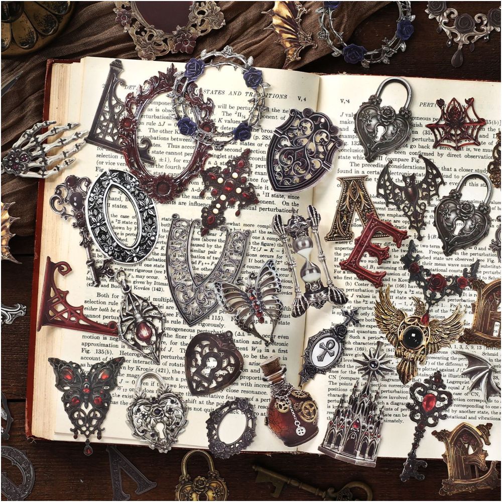Vintage Gothic Secrets Series Paper Stickers 15 psc 4 designs image 1